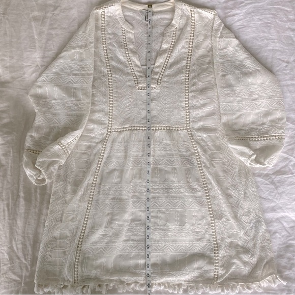 Joie V-Neck Mini Shift Dress Embroidered White Size S - Picture 6 of 6